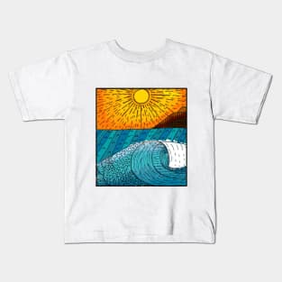 Sunset Breaking Wave Kids T-Shirt